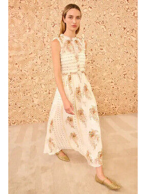Ulla Johnson Kasia Silk Alabaster Dress, $890 NWT, Size 12-#2629